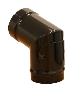 Gloss Black Vitreous Enamel 125mm Diameter 110 Degree Bend With Door