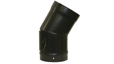 Matt Black Vitreous Enamel 175mm Diameter 30 Degree Bend With Door