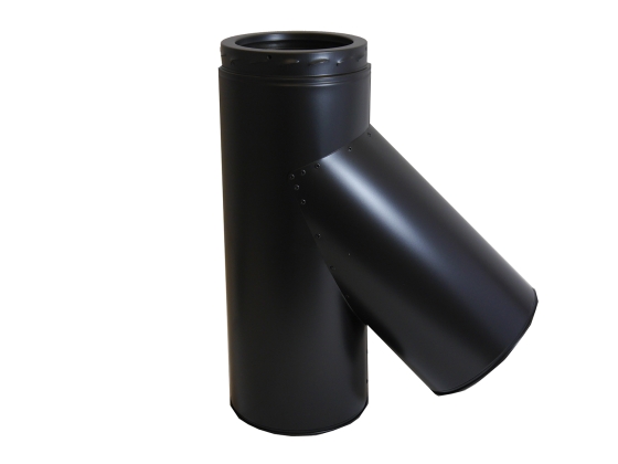 200mm Internal Diameter Nova 135 Degree Tee - Matt Black 200mm Internal Diameter Nova 135 Degree Tee - Matt Black