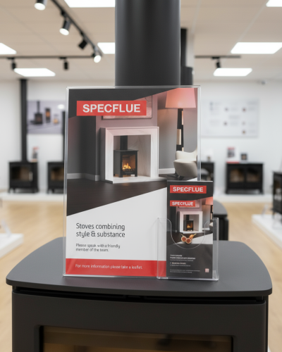 A3 poster stand with leaflet holder