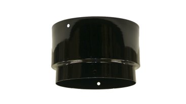 Gloss Black Vitreous Enamel 125mm Diameter Economy Adaptor To Flexible Liner