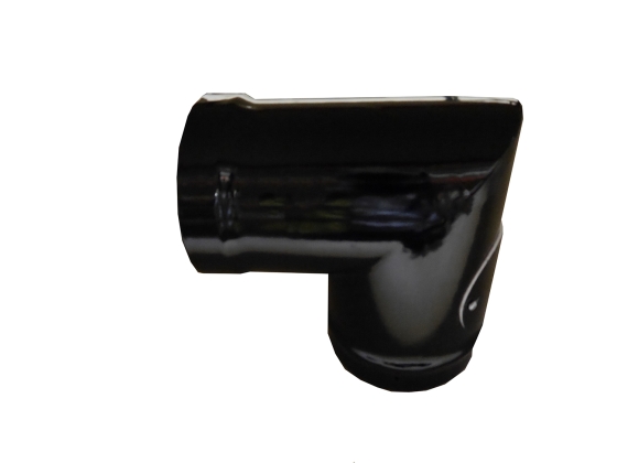 Gloss Black Vitreous Enamel 175mm Diameter 90 Degree Bend With Door