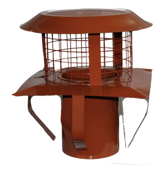 125mm Pot Hanger Cowl Square (terracotta) For Multi Fuel Flexible Liner