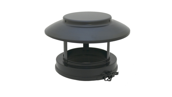 125mm Internal Diameter ICID Plus Rain Cap No Mesh - Matt Black 125mm Internal Diameter ICID Plus Rain Cap No Mesh - Matt Black