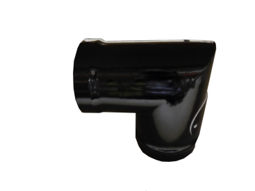 Gloss Black Vitreous Enamel 175mm Diameter 90 Degree Bend With Door