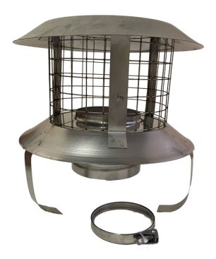 125mm Screw On Pot Hanger Cowl (stainless steel) For Tecnoflex Flexible Liner