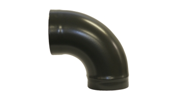 Matt Black Vitreous Enamel 150mm Diameter 90 Degree With Bend