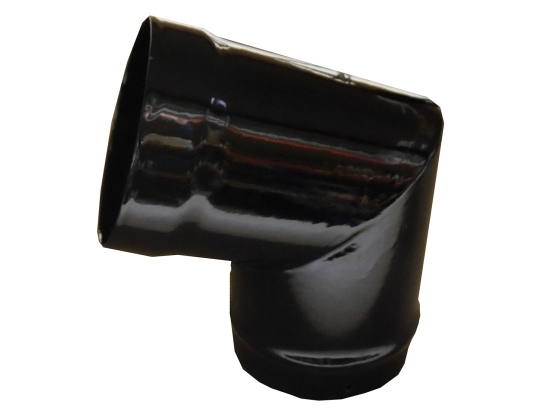 Gloss Black Vitreous Enamel 125mm Diameter 110 Degree Bend
