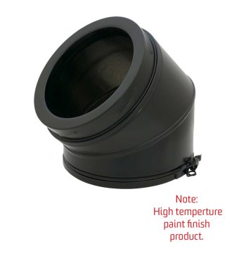 125mm Internal Diameter High Temperature ICID Plus 45 Degree Elbow - Matt Black