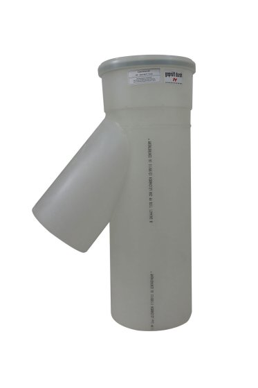 250mm Centrotherm 42 Degree Tee Short 200mm Branch (300mm installed length)