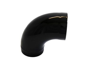 Gloss Black Vitreous Enamel 125mm Diameter 90 Degree Bend