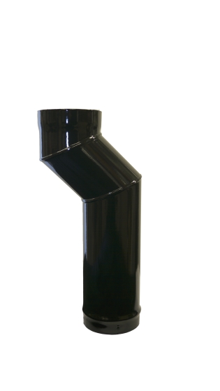 Gloss Black Vitreous Enamel 125mm Diameter Offset Section