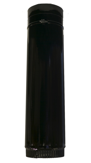 Gloss Black Vitreous Enamel 150mm Diameter Adjustable Pipe 600-1020mm