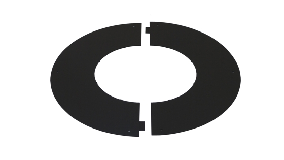 150mm Internal Diameter ICID Plus Bungalow Round Fire Stop - Two Piece - Black