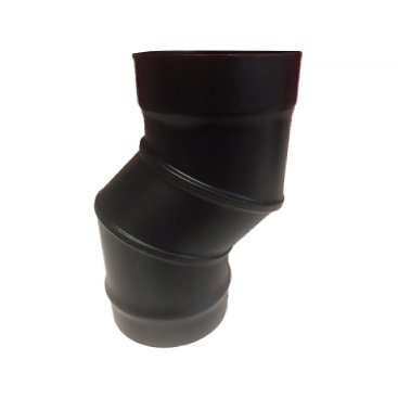 Matt Black Vitreous Enamel 125mm Diameter 50mm Offset Section 250mm Long