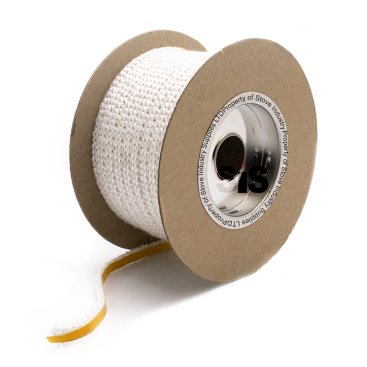 White Flat Adhesive Glass Fibre Rope - 12mm Wide - 3mm thick - 25m Roll
