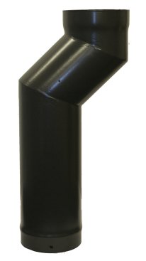 Matt Black Vitreous Enamel 150mm Diameter Offset Section