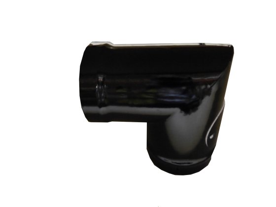 Gloss Black Vitreous Enamel 200mm Diameter 90 Degree Bend With Door Gloss Black Vitreous Enamel 200mm Diameter 90 Degree Bend With Door