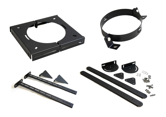 130mm Internal Diameter Nova Wall Support (stainless steel) - 50mm - 145mm Stand Off - Matt Black