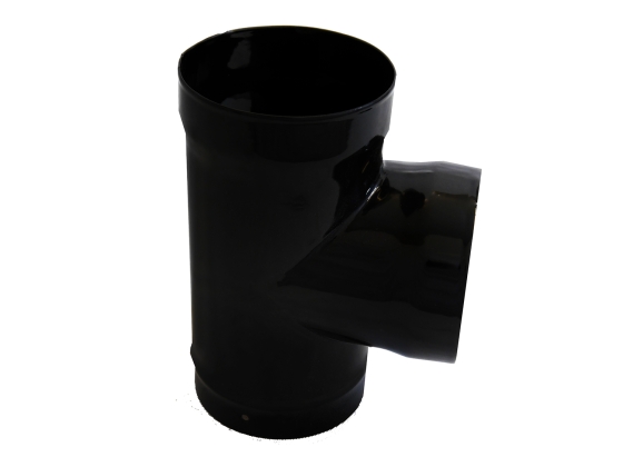 Gloss Black Vitreous Enamel 125mm Diameter 90 Degree Stabiliser Tee