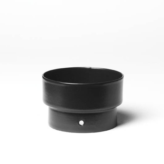 Matt Black Vitreous Enamel 125mm Diameter Cut Length Adaptor Matt Black Vitreous Enamel 125mm Diameter Cut Length Adaptor