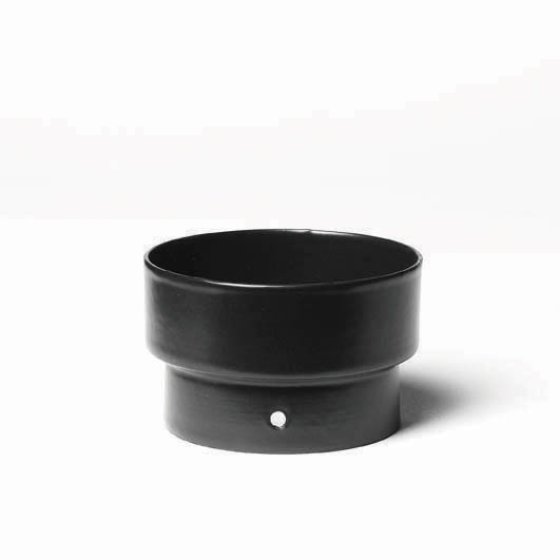 Matt Black Vitreous Enamel 150mm Diameter Continental Stove Adaptor