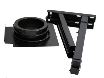 125mm Internal Diameter ICID Adjustable Wall Support - 100mm To 250mm Stand Off - Matt Black