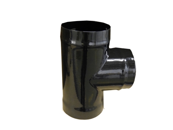 Gloss Black Vitreous Enamel 125mm Diameter 90 Degree Tee