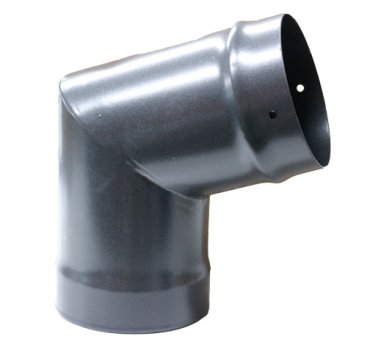 Matt Black Vitreous Enamel 125mm Diameter 110 Degree Bend