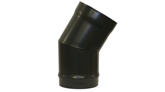 Matt Black Vitreous Enamel 150mm Diameter 30 Degree Bend Matt Black Vitreous Enamel 150mm Diameter 30 Degree Bend