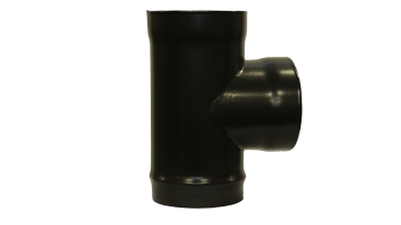 Matt Black Vitreous Enamel 150mm Diameter 90 Degree Stabiliser Tee