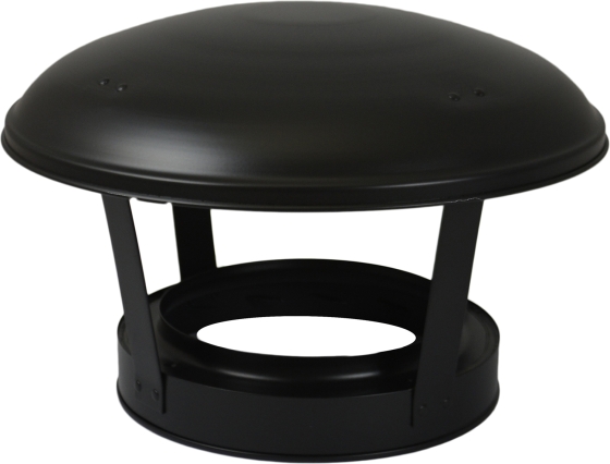 200mm Internal Diameter Nova Rain Cap Terminal - Matt Black